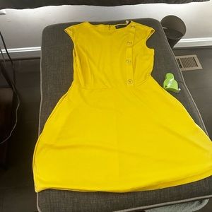 NY&Co fit and flare yellow dress